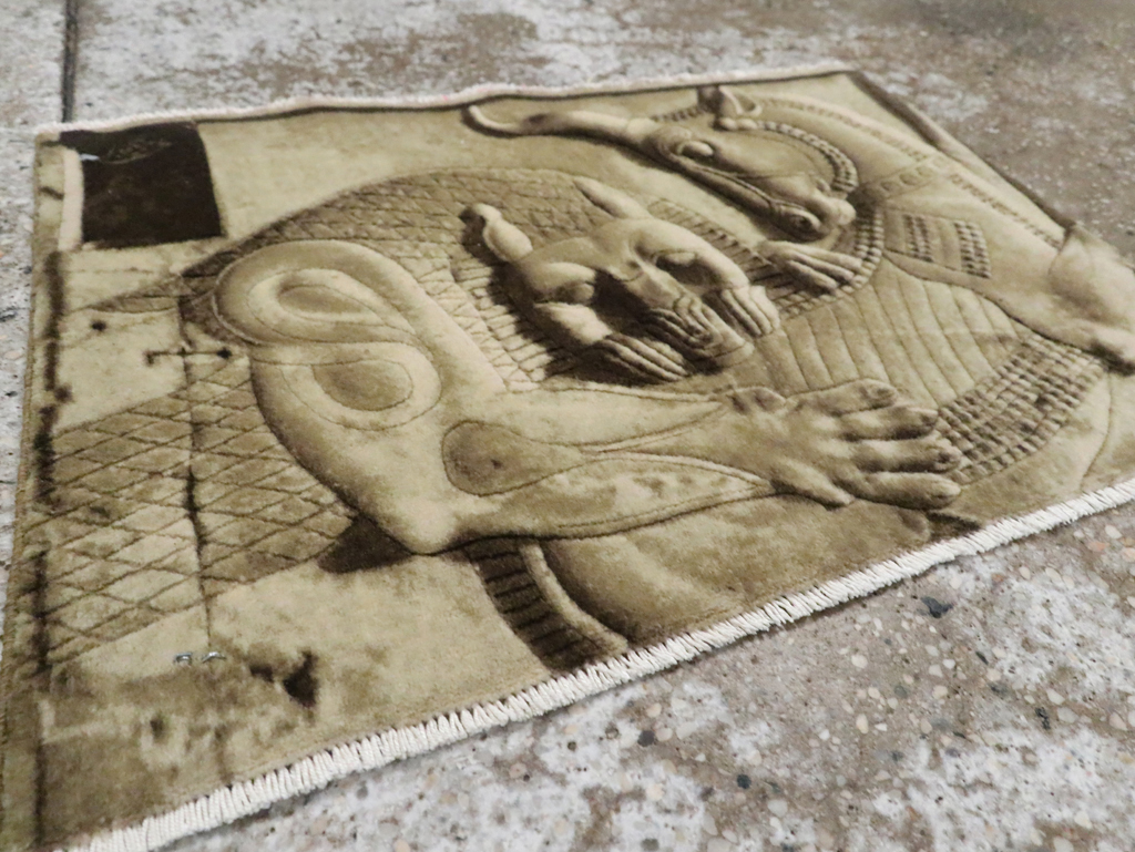 Vintage Persian Tabriz Pictorial Rug, No.29089 - Gsblank