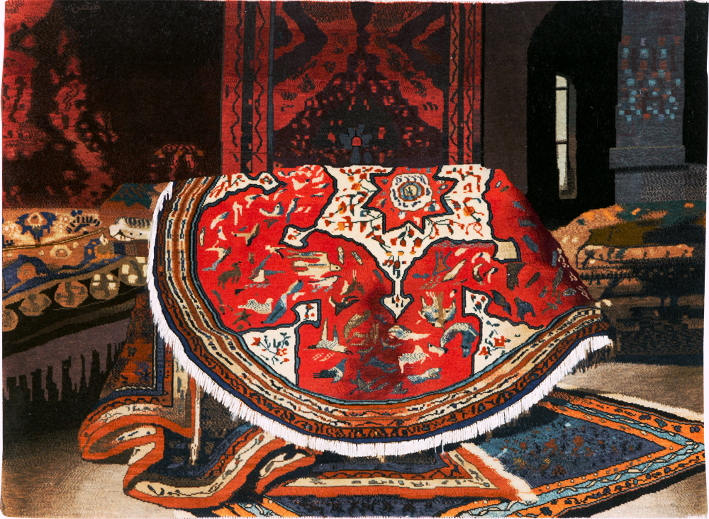 Vintage Persian Tabriz Pictorial Rug, No.29090 - Gsblank