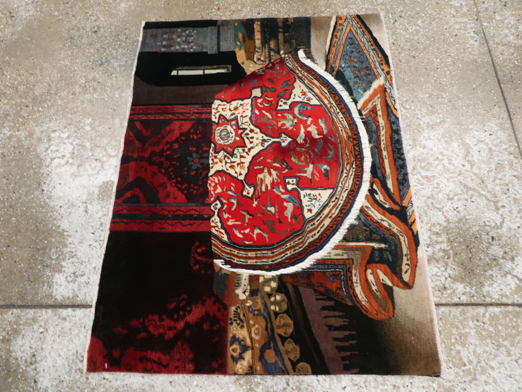 Vintage Persian Tabriz Pictorial Rug, No.29090 - Gsblank