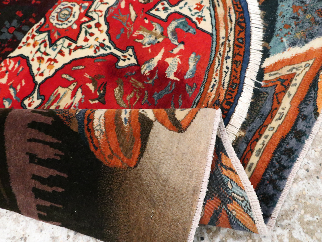 Vintage Persian Tabriz Pictorial Rug, No.29090 - Gsblank