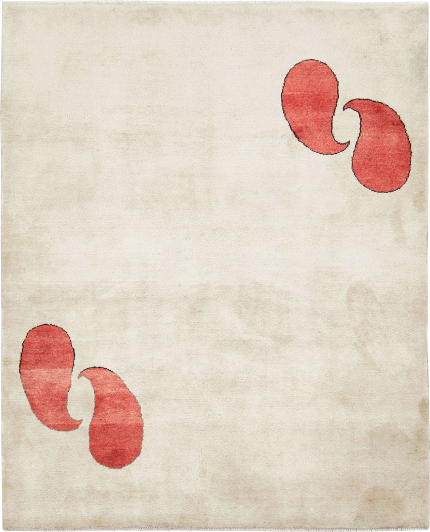 Vintage Persian Mashad Deco Style Rug (Pair: 2 of 2), No.29095 - Gsblank