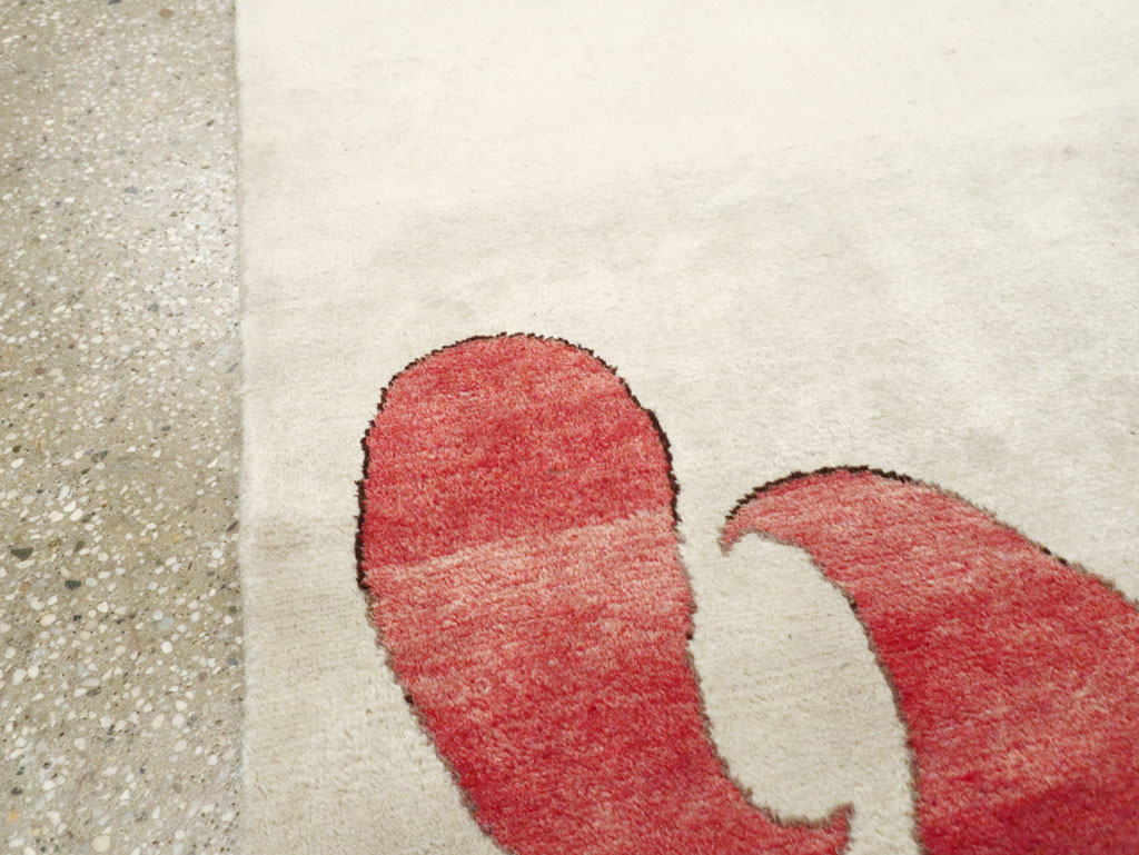 Vintage Persian Mashad Deco Style Rug (Pair: 2 of 2), No.29095 - Gsblank