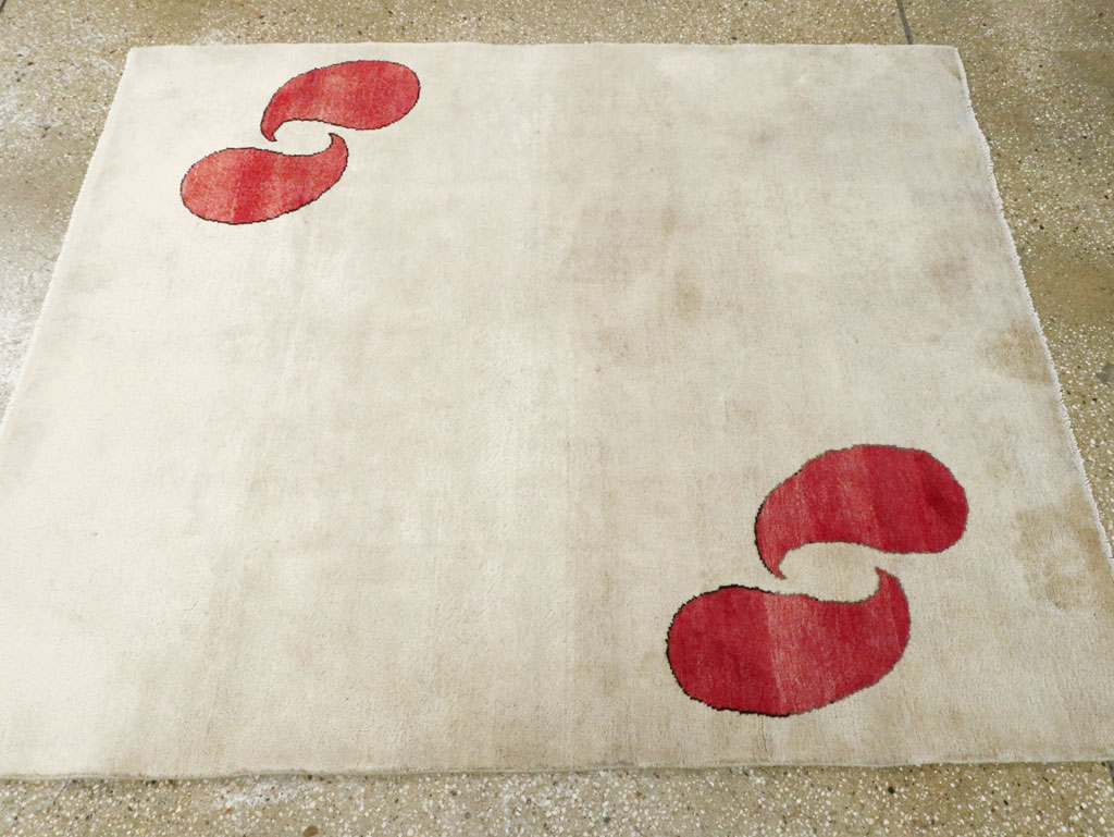 Vintage Persian Mashad Deco Style Rug (Pair: 2 of 2), No.29095 - Gsblank