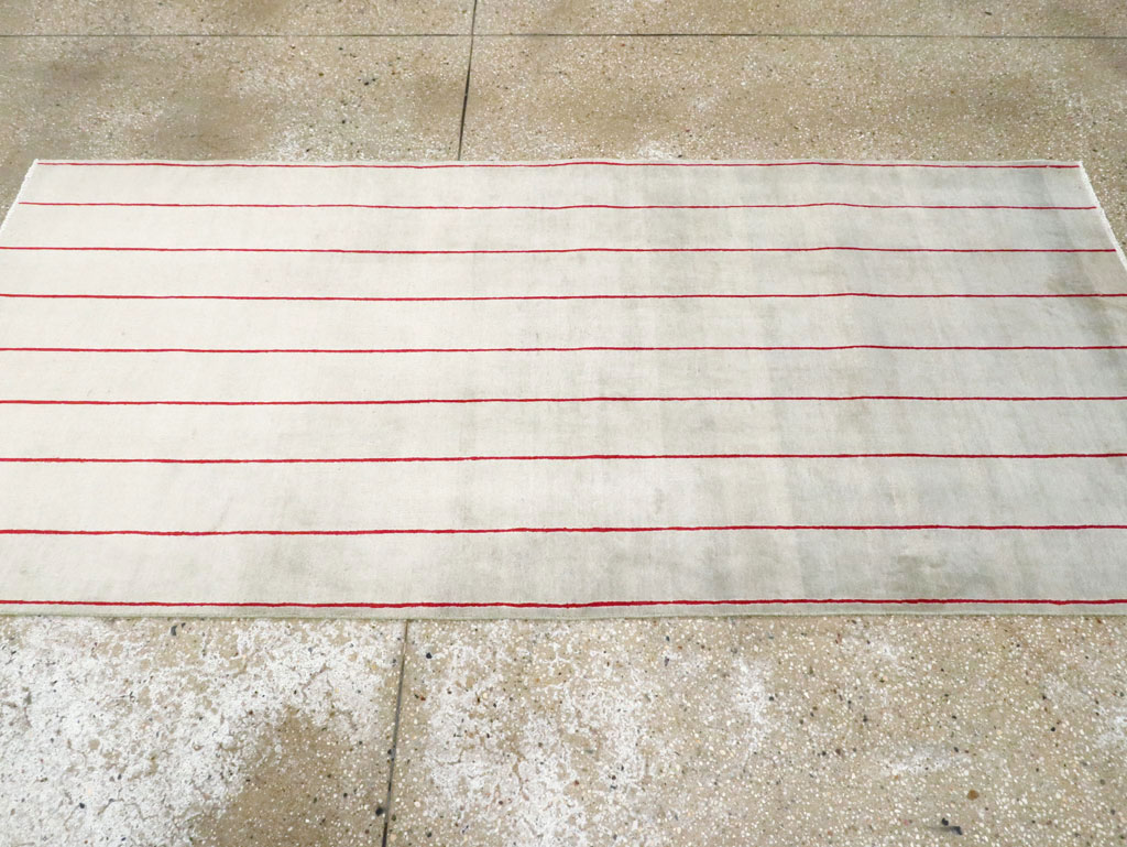 Vintage Persian Art Deco Mashad Throw Rug (Pair: 2 of 2), No.29098 - Gsblank