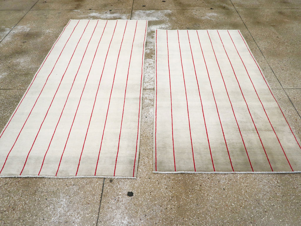 Vintage Persian Art Deco Mashad Throw Rug (Pair: 2 of 2), No.29098 - Gsblank