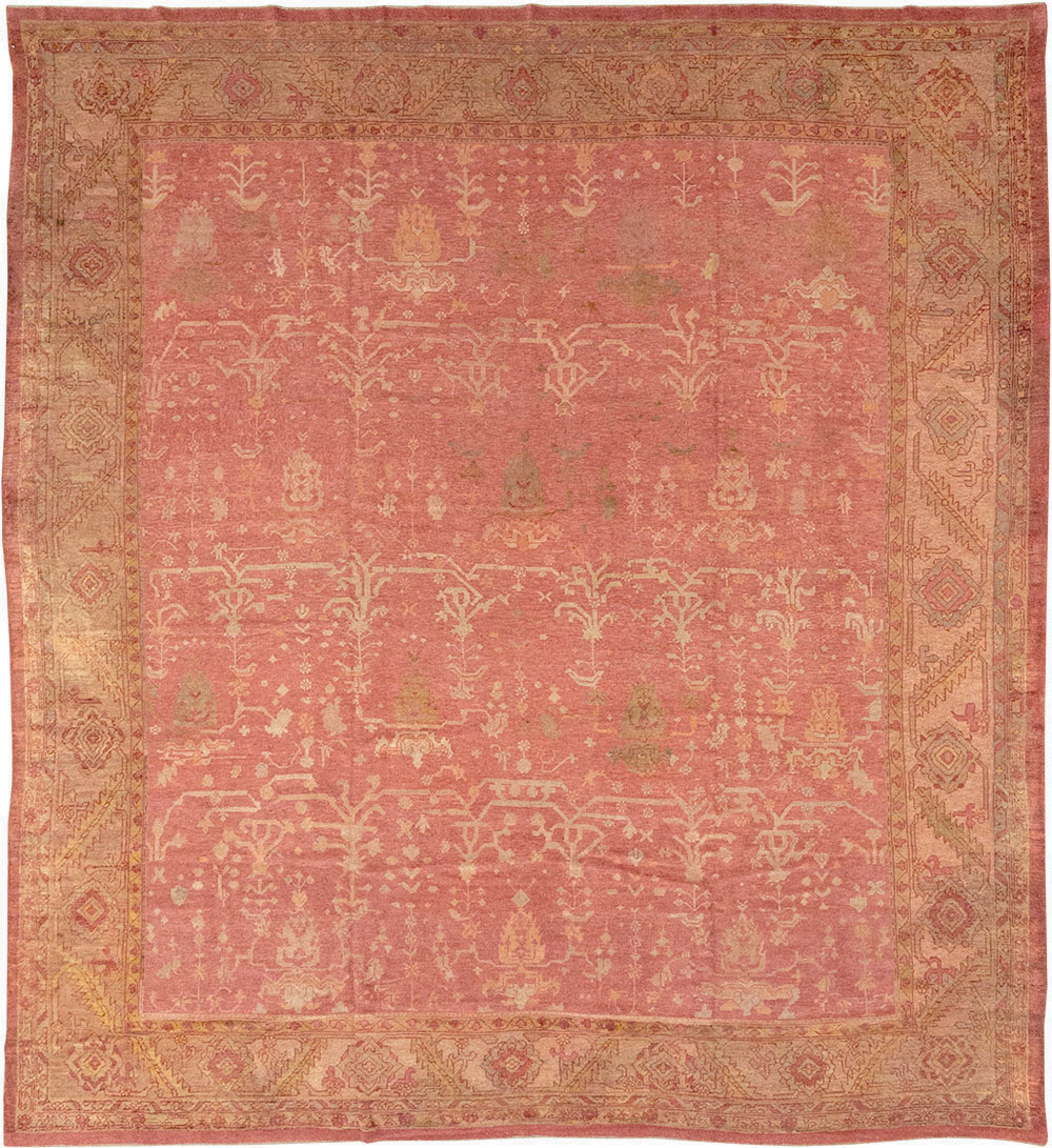 Antique Turkish Oushak Large Square Room Size Carpet, No.29099 - Gsblank