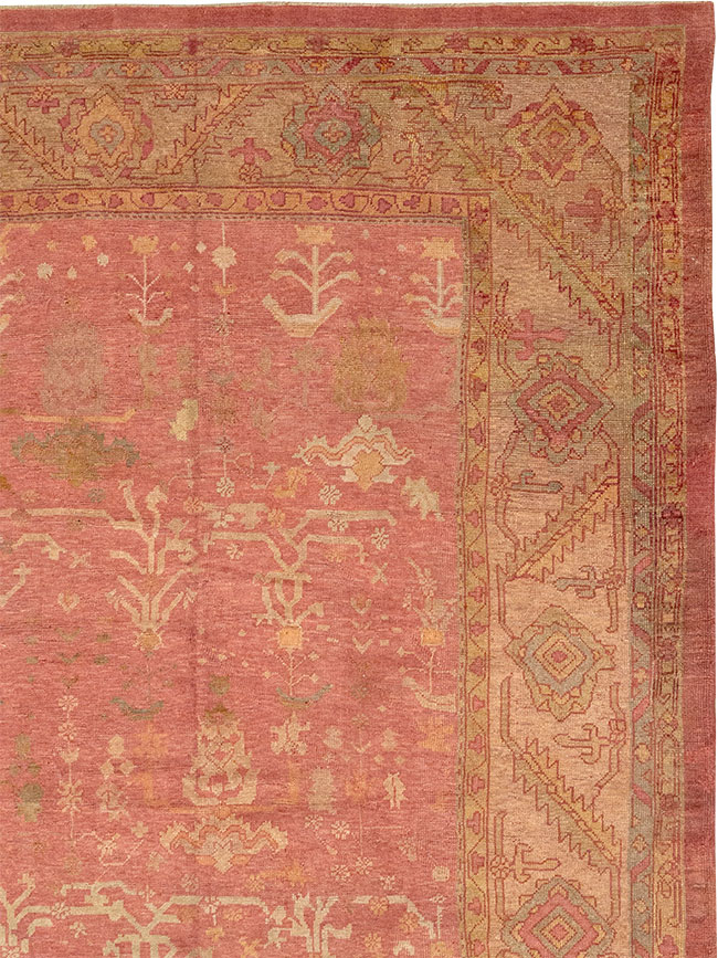 Antique Turkish Oushak Large Square Room Size Carpet, No.29099 - Gsblank