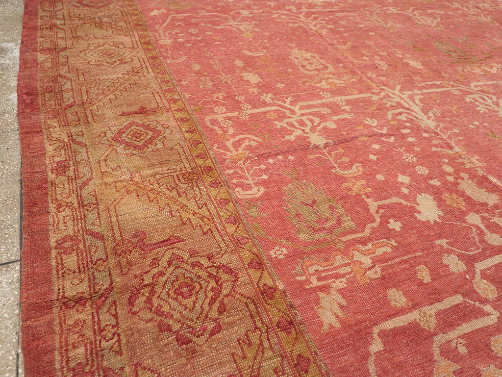 Antique Turkish Oushak Large Square Room Size Carpet, No.29099 - Gsblank