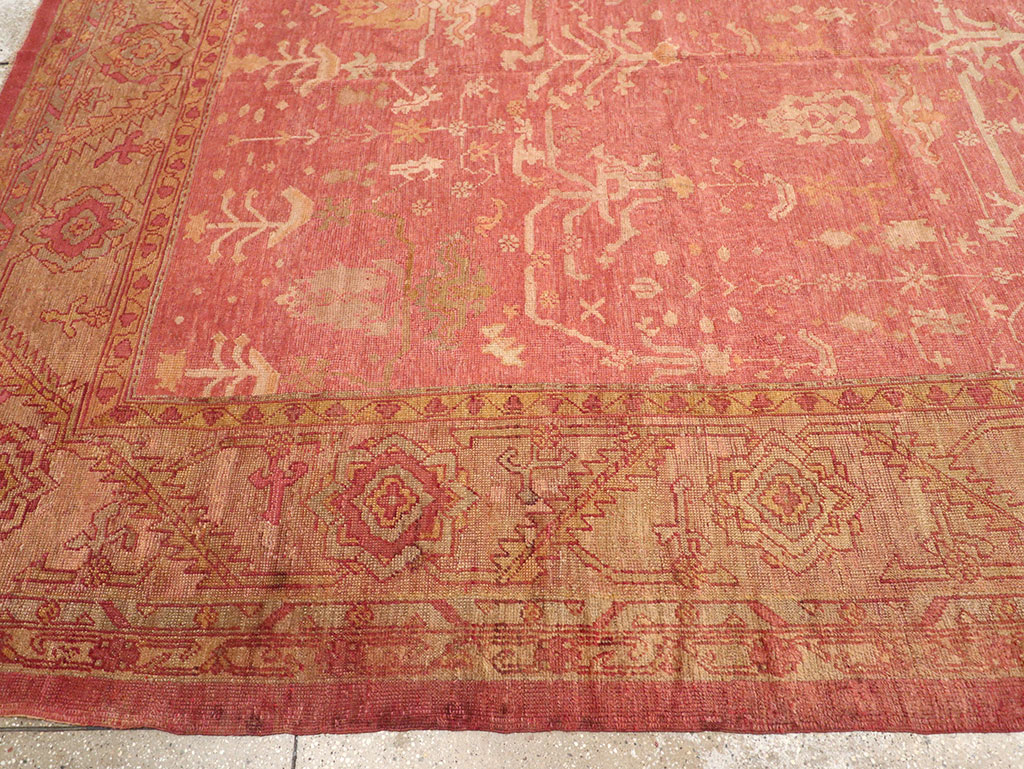 Antique Turkish Oushak Large Square Room Size Carpet, No.29099 - Gsblank