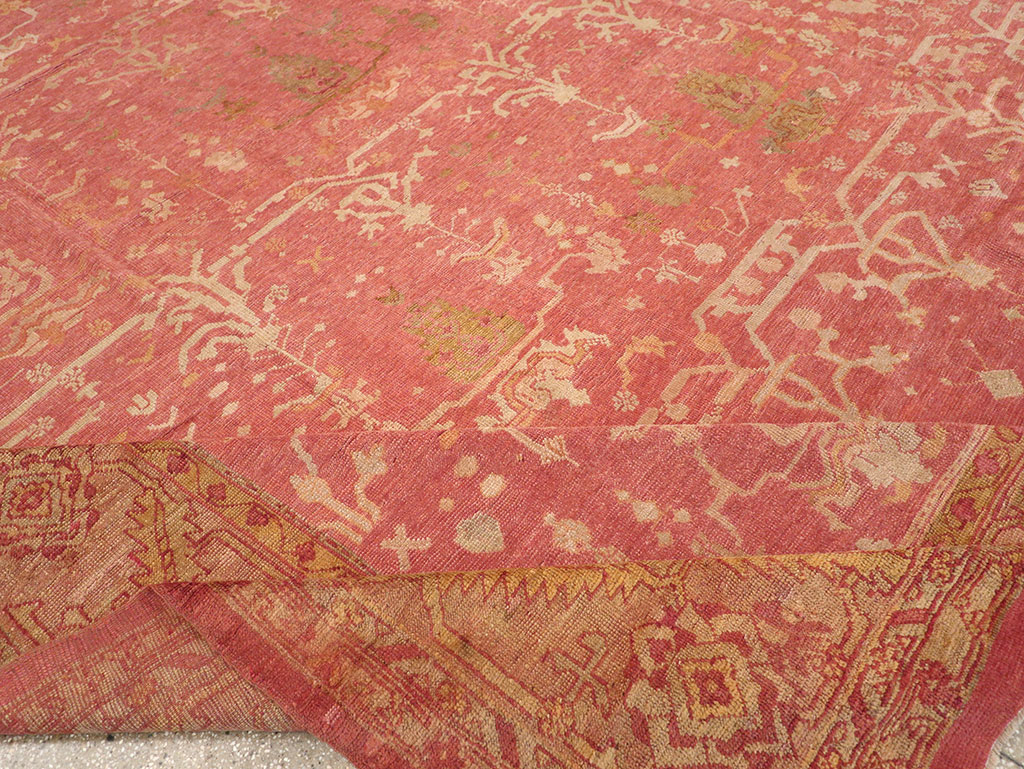 Antique Turkish Oushak Large Square Room Size Carpet, No.29099 - Gsblank