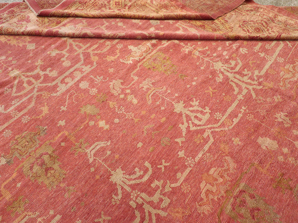 Antique Turkish Oushak Large Square Room Size Carpet, No.29099 - Gsblank