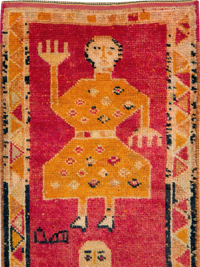 Vintage Turkish Anatolian Pictorial Runner, No.29102 - Gsblank