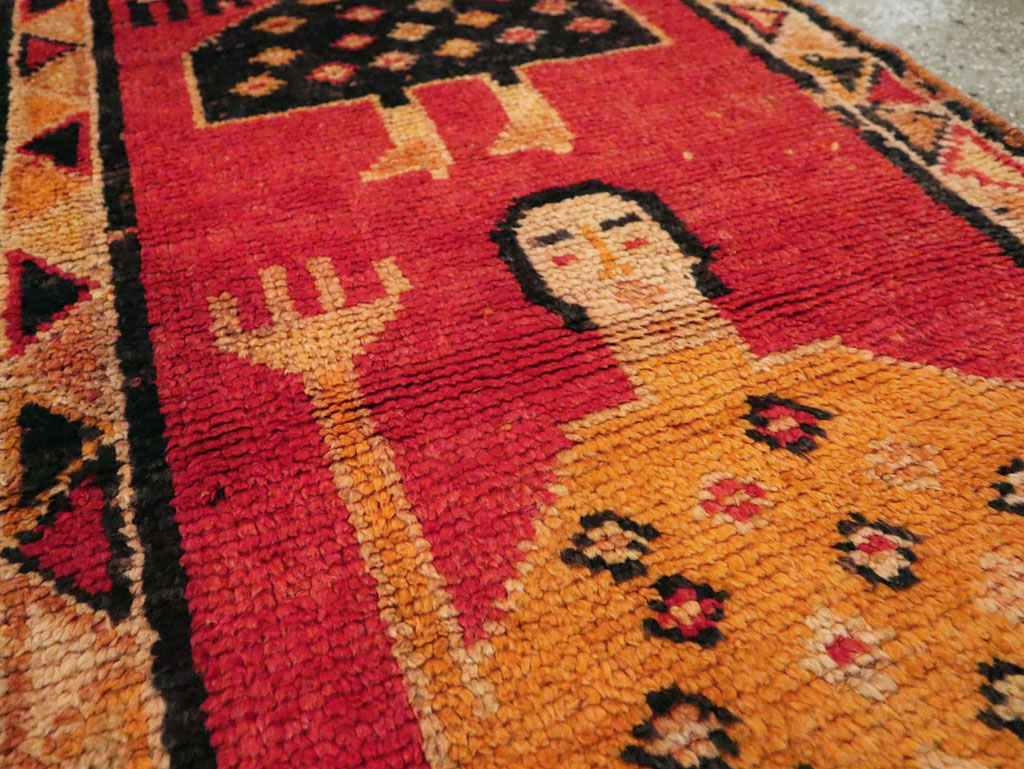 Vintage Turkish Anatolian Pictorial Runner, No.29102 - Gsblank