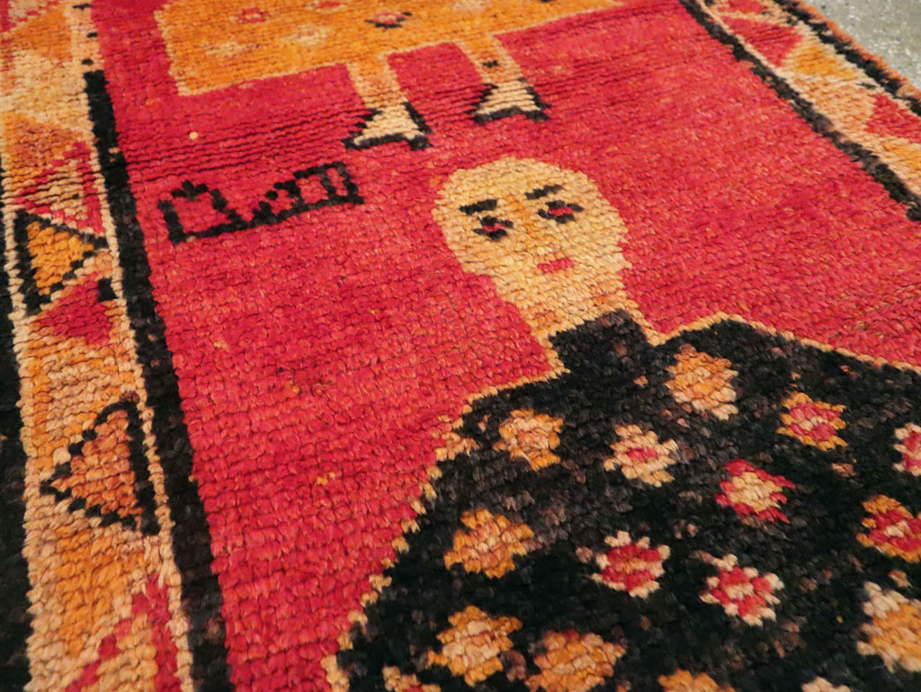 Vintage Turkish Anatolian Pictorial Runner, No.29102 - Gsblank