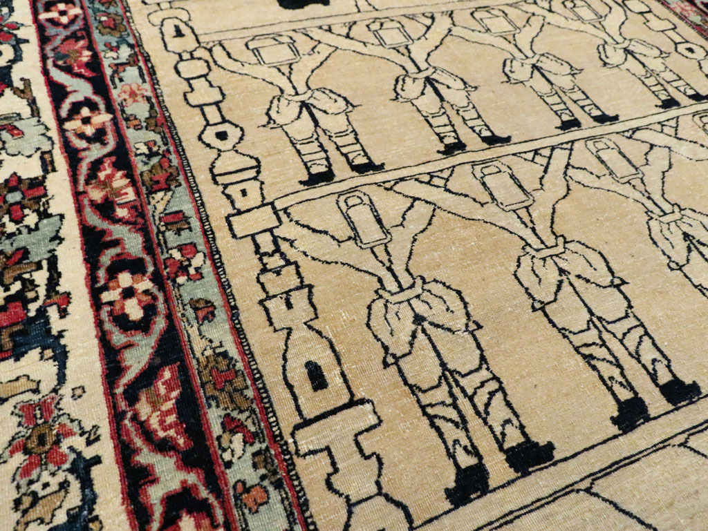Antique Lavar Kerman Pictorial Rug, No.29105 - Gsblank