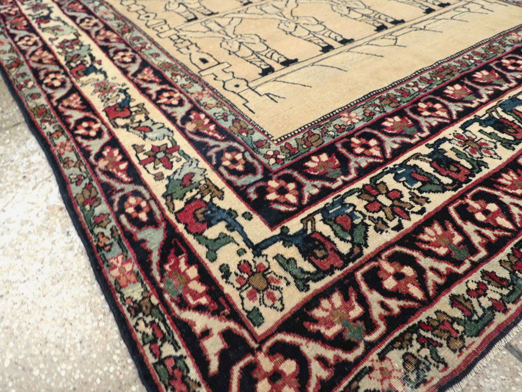 Antique Lavar Kerman Pictorial Rug, No.29105 - Gsblank