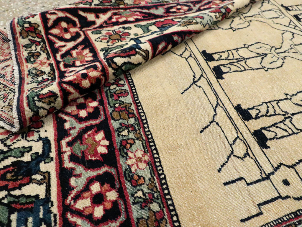 Antique Lavar Kerman Pictorial Rug, No.29105 - Gsblank