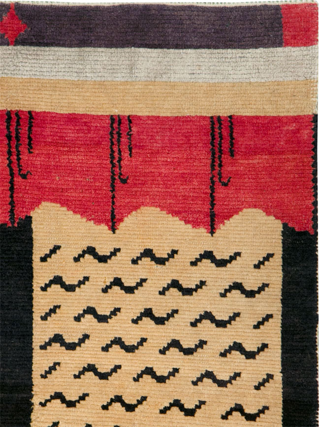 Vintage Tibetan Throw Rug, No.29106 - Gsblank