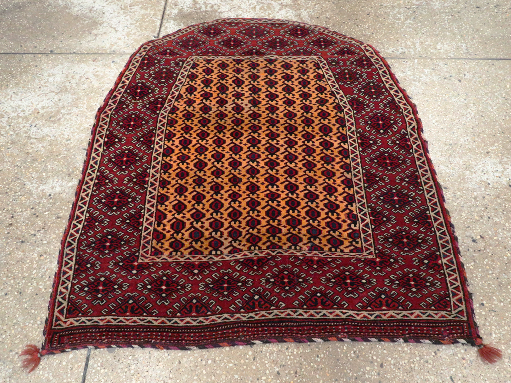 Vintage Central Asian Turkoman Tribal Throw Rug, No.29113 - Gsblank