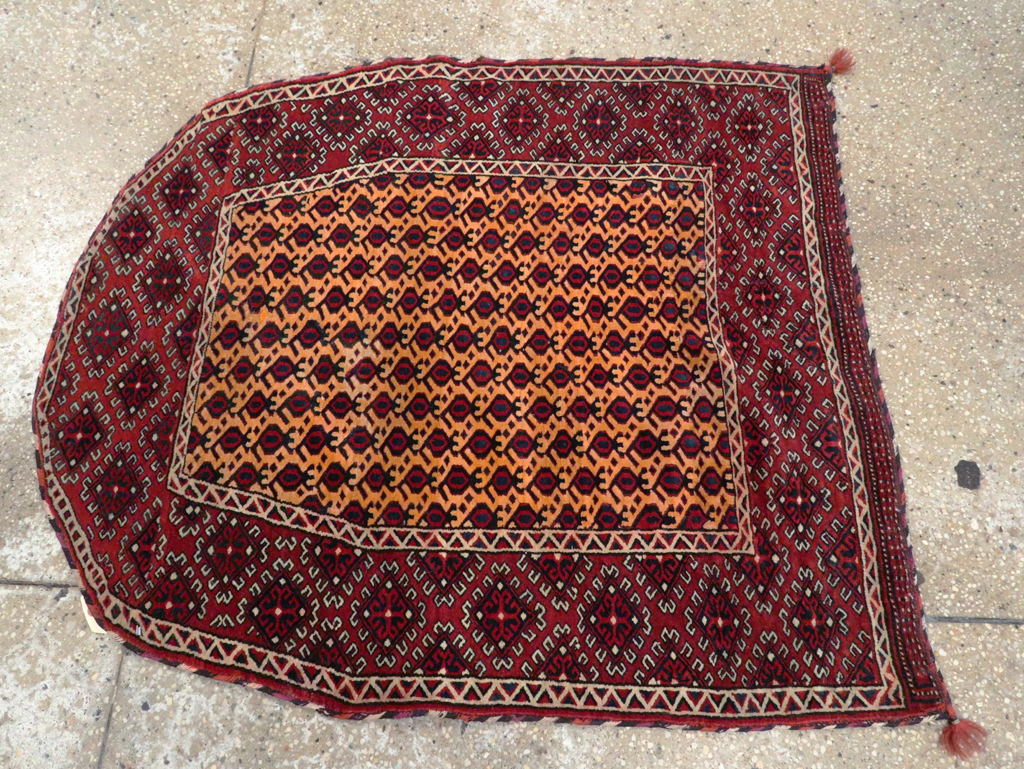Vintage Central Asian Turkoman Tribal Throw Rug, No.29113 - Gsblank