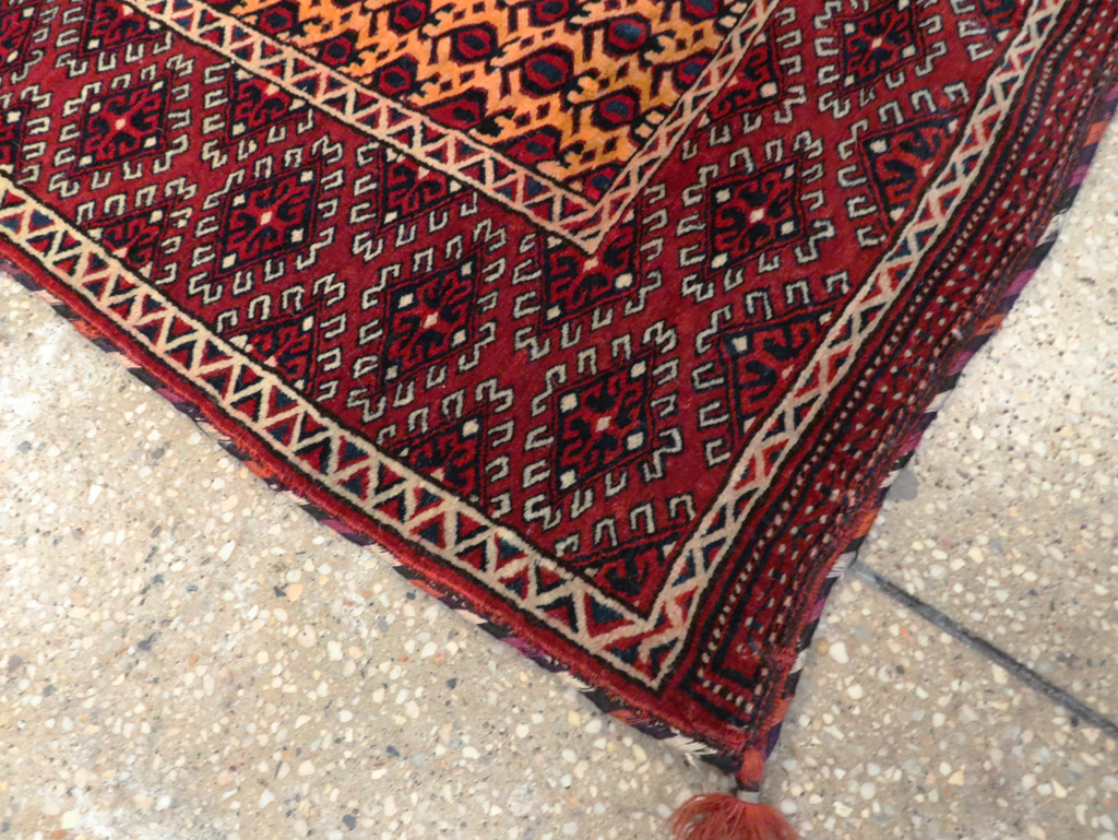 Vintage Central Asian Turkoman Tribal Throw Rug, No.29113 - Gsblank