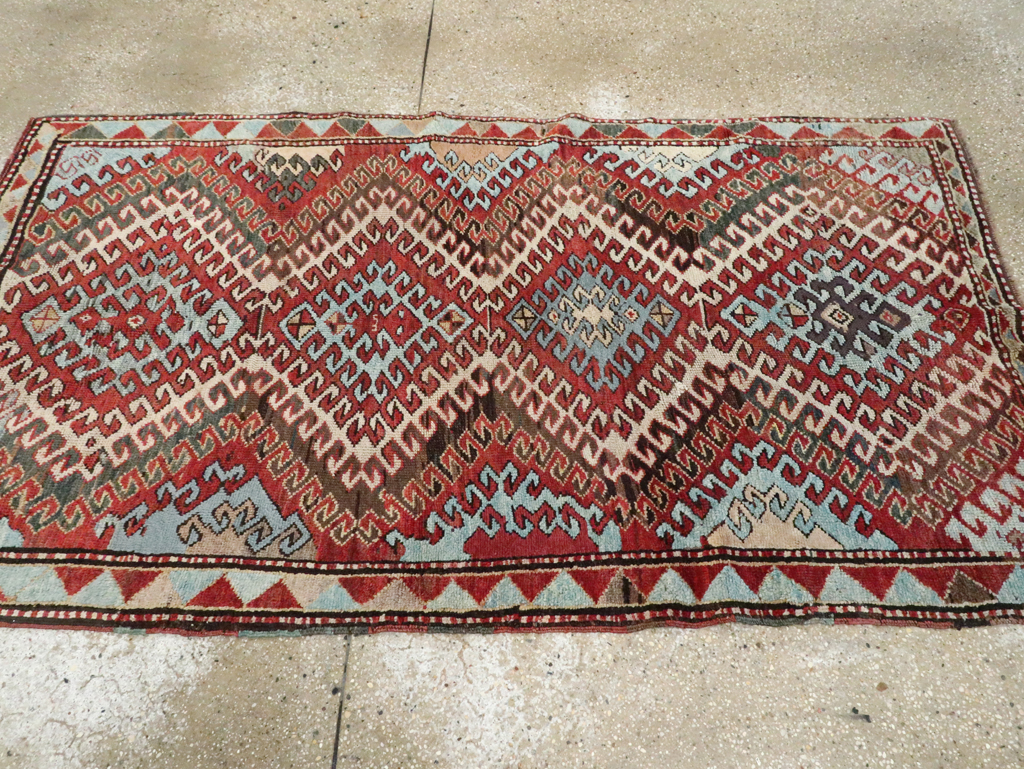 Antique Caucasian Kazak Throw Rug, No.29115 - Gsblank