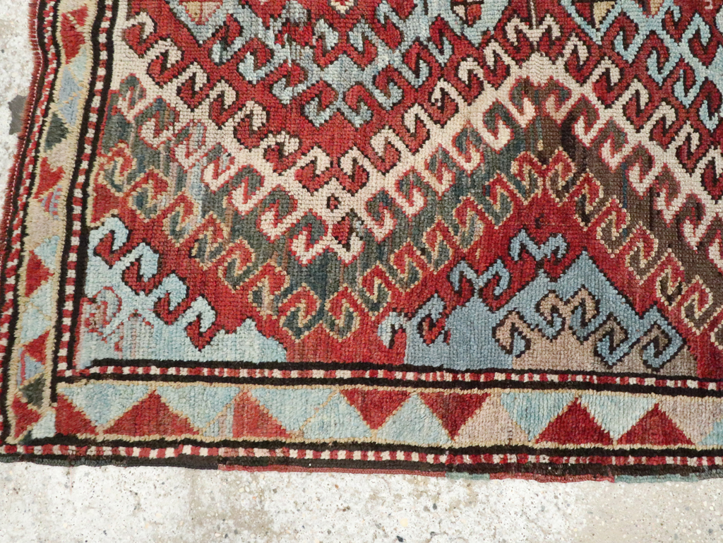 Antique Caucasian Kazak Throw Rug, No.29115 - Gsblank