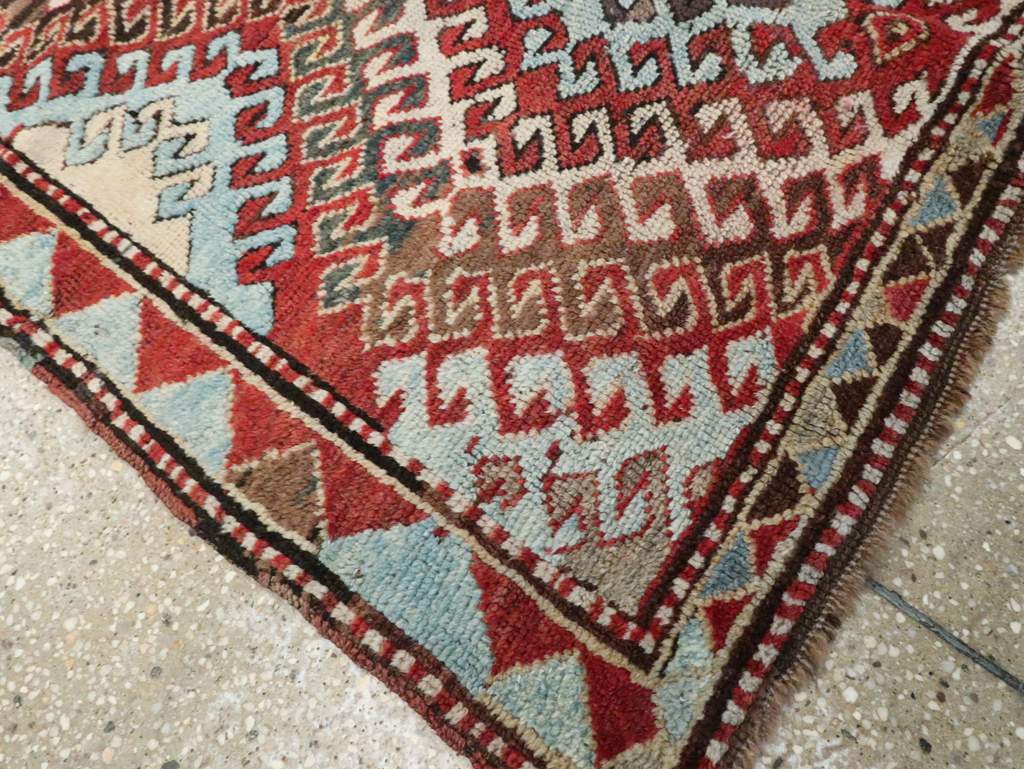 Antique Caucasian Kazak Throw Rug, No.29115 - Gsblank