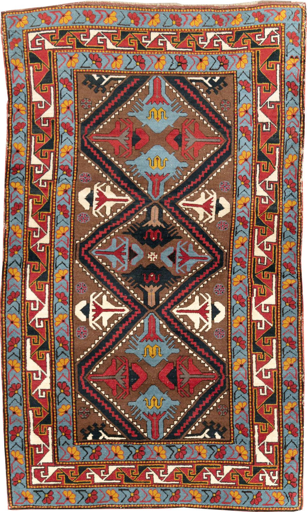 Antique Caucasian Throw Rug, No.29116 - Gsblank