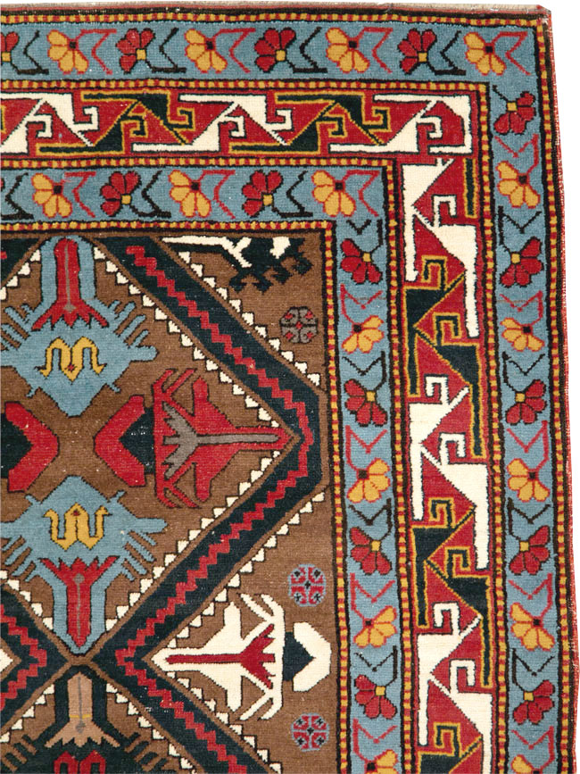 Antique Caucasian Throw Rug, No.29116 - Gsblank