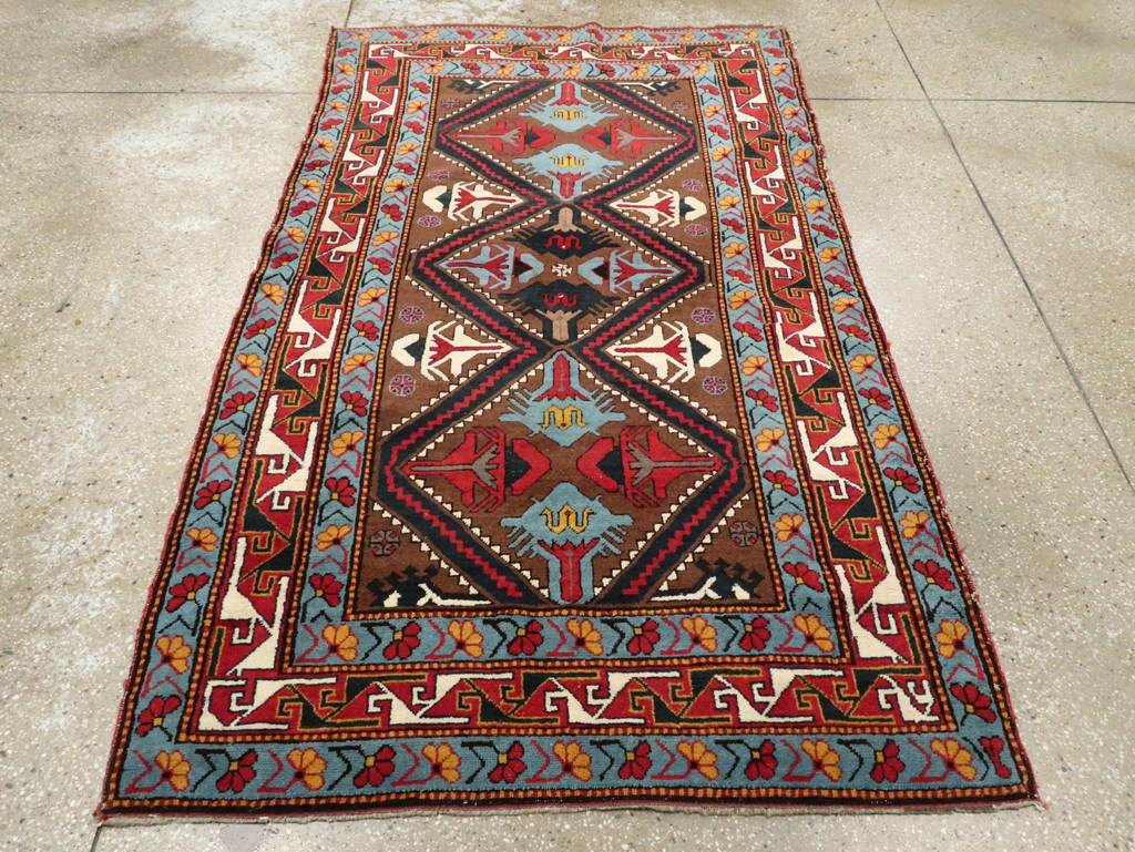 Antique Caucasian Throw Rug, No.29116 - Gsblank