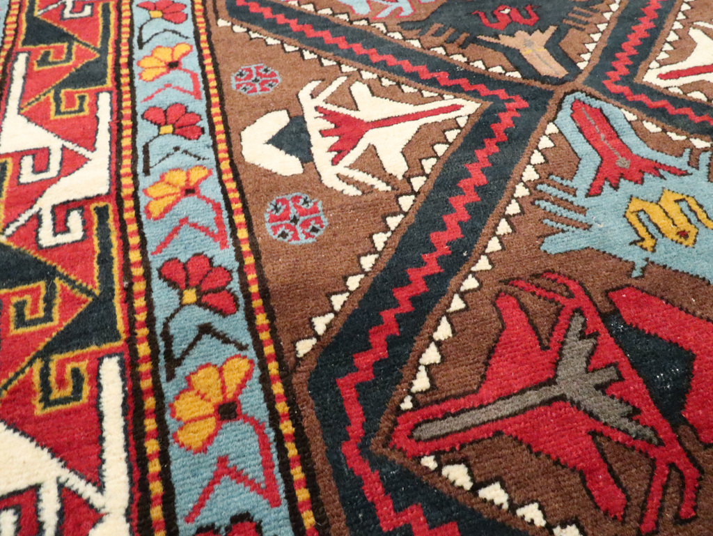 Antique Caucasian Throw Rug, No.29116 - Gsblank