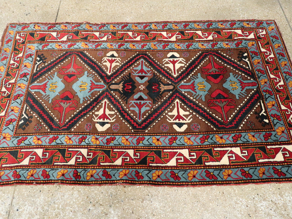 Antique Caucasian Throw Rug, No.29116 - Gsblank
