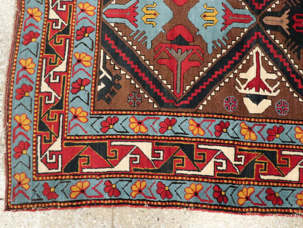 Antique Caucasian Throw Rug, No.29116 - Gsblank