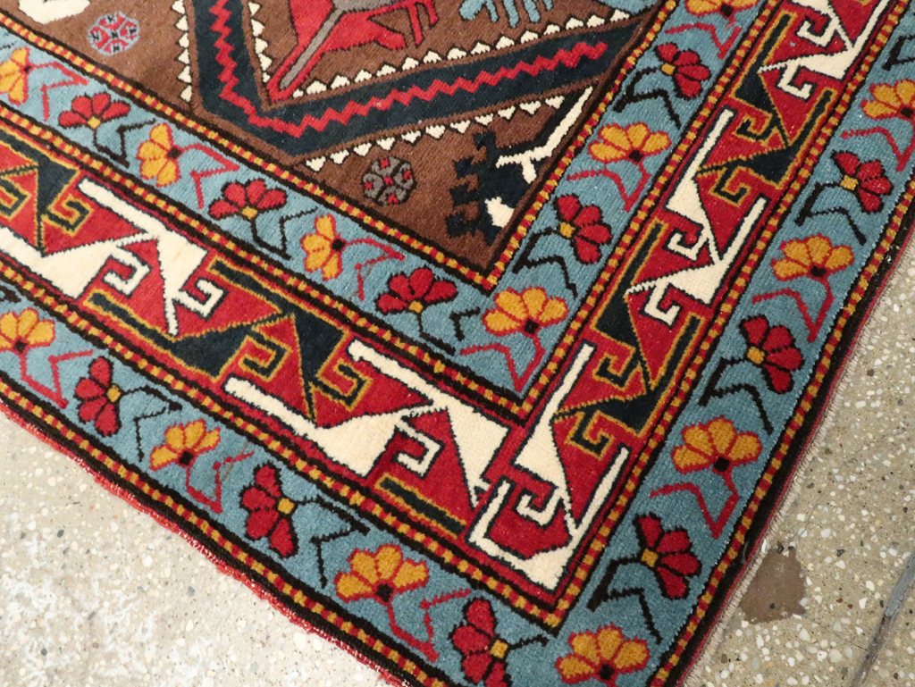 Antique Caucasian Throw Rug, No.29116 - Gsblank
