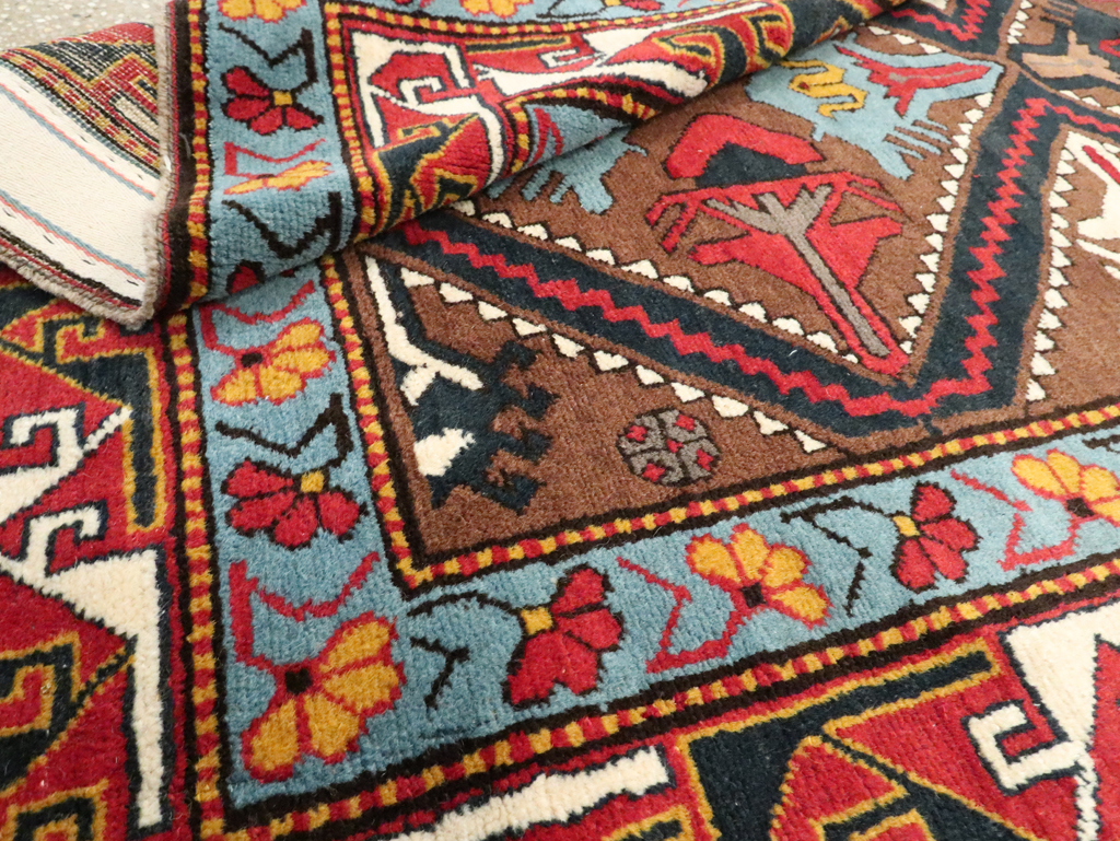 Antique Caucasian Throw Rug, No.29116 - Gsblank