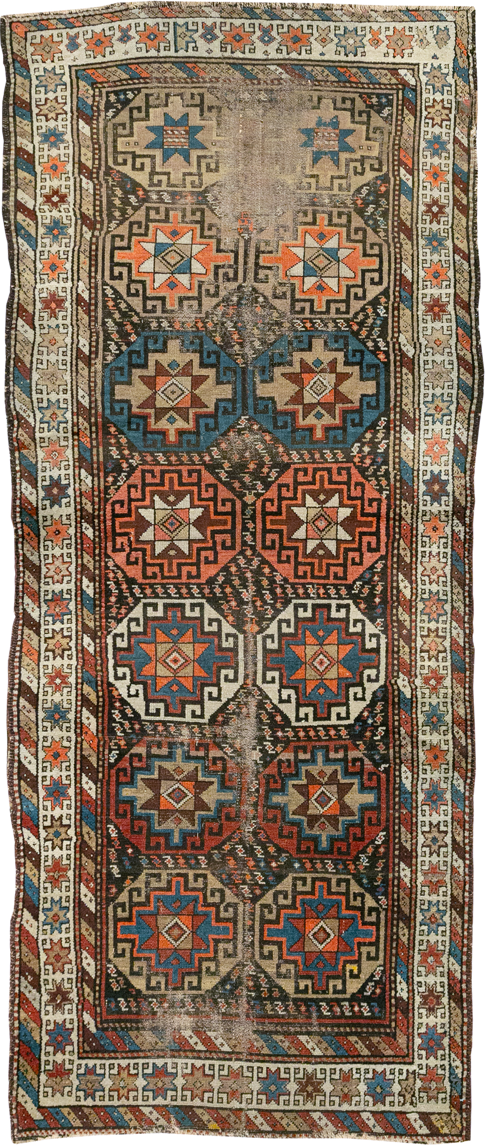 Antique Caucasian Kazak Runner, No.29117 - Gsblank
