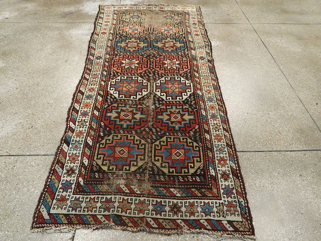 Antique Caucasian Kazak Runner, No.29117 - Gsblank