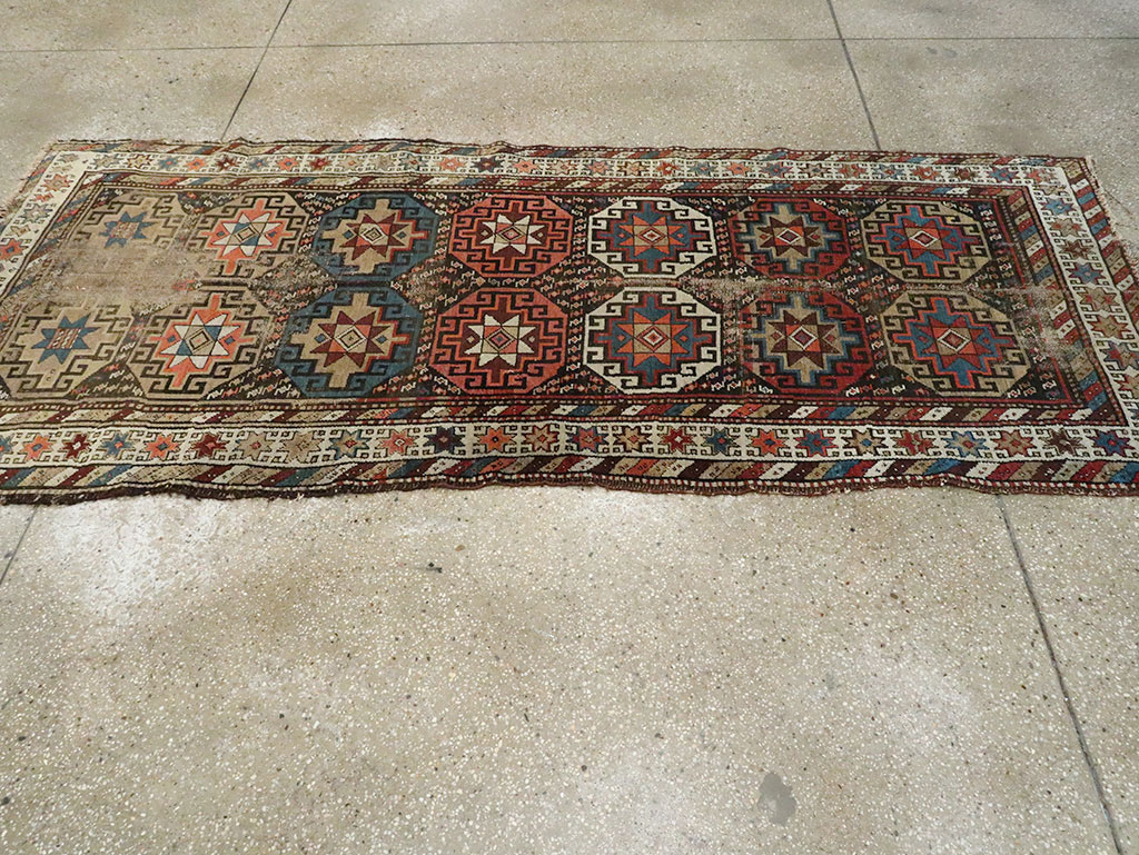 Antique Caucasian Kazak Runner, No.29117 - Gsblank