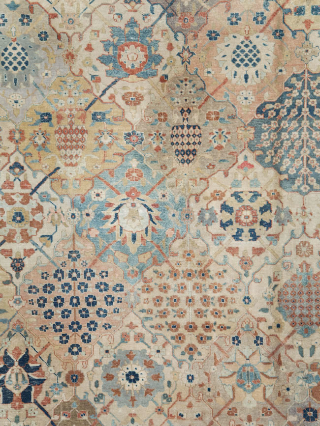 Antique Persian Tabriz Room Size Carpet, No.29122 - Gsblank
