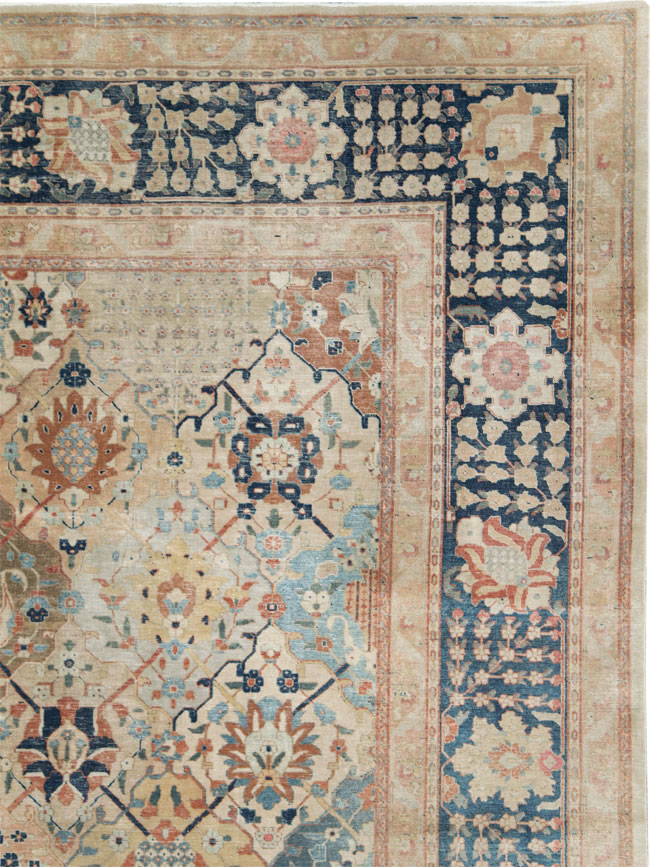 Antique Persian Tabriz Room Size Carpet, No.29122 - Gsblank