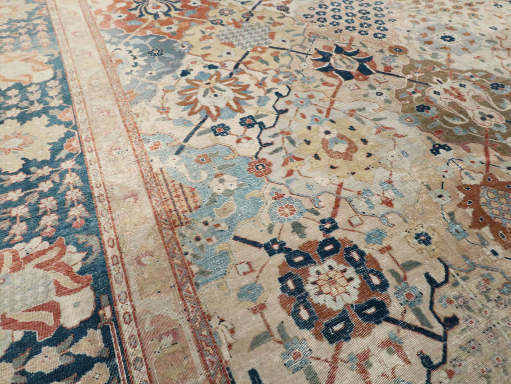 Antique Persian Tabriz Room Size Carpet, No.29122 - Gsblank