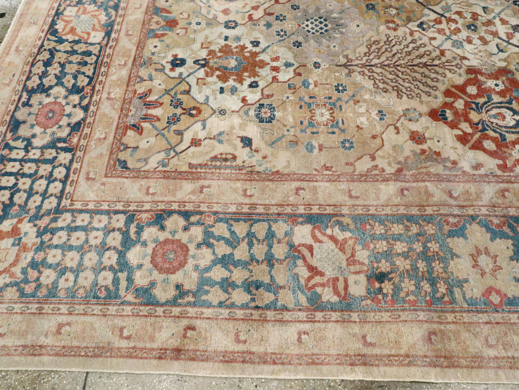 Antique Persian Tabriz Room Size Carpet, No.29122 - Gsblank