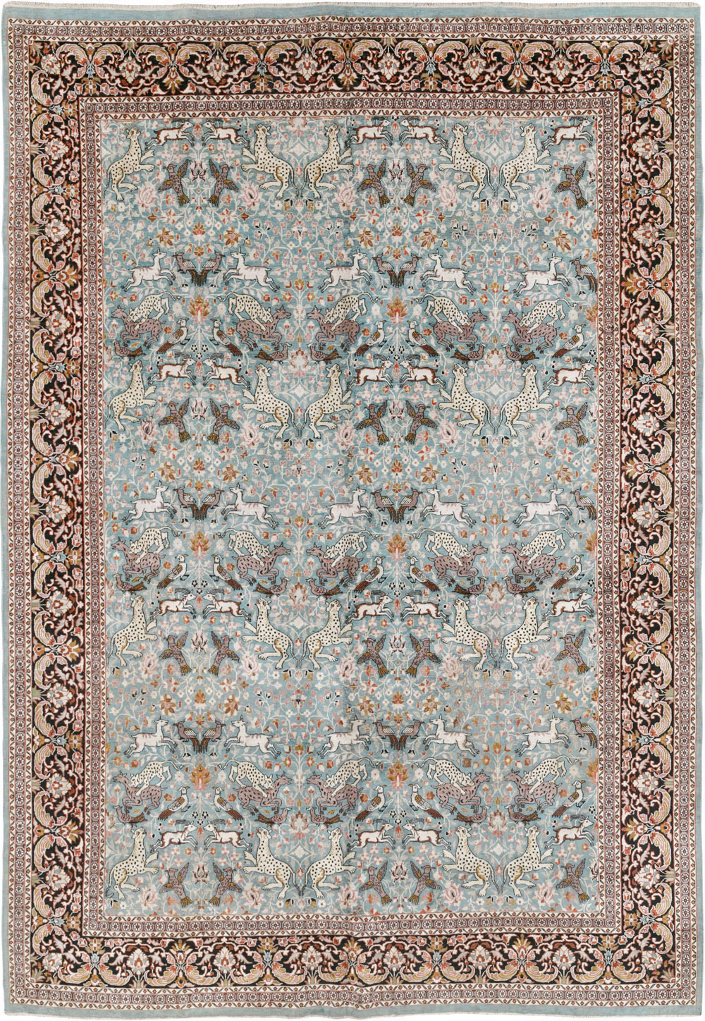 Vintage Indian Kashmir Pictorial Room Size Carpet, No.29124 - Gsblank
