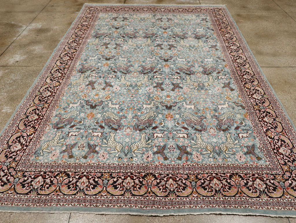 Vintage Indian Kashmir Pictorial Room Size Carpet, No.29124 - Gsblank