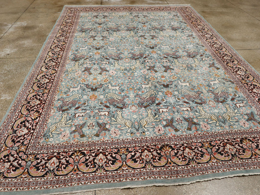 Vintage Indian Kashmir Pictorial Room Size Carpet, No.29124 - Gsblank