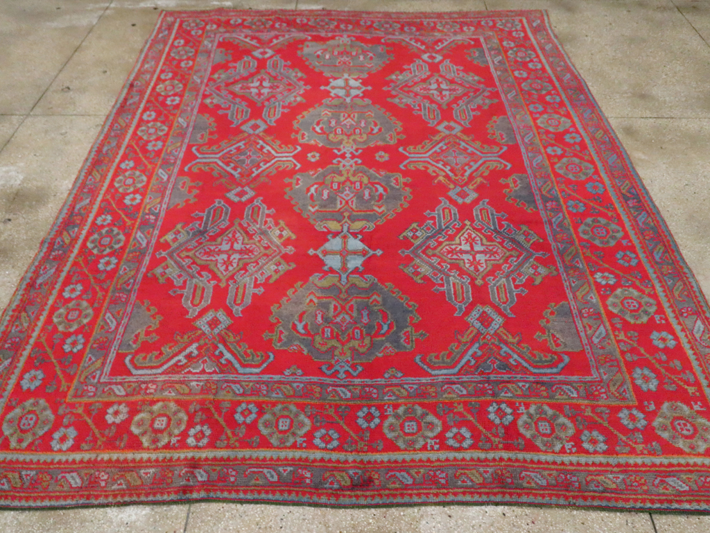 Antique Turkish Oushak Carpet Room Size Carpet, No.29128 - Gsblank