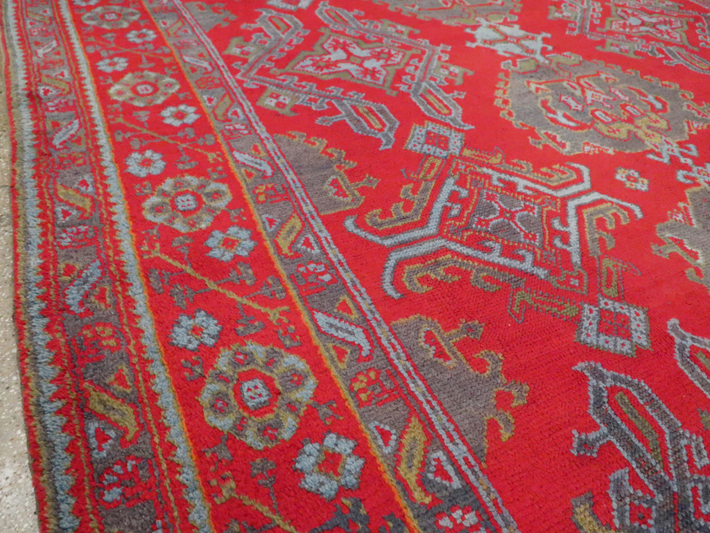 Antique Turkish Oushak Carpet Room Size Carpet, No.29128 - Gsblank