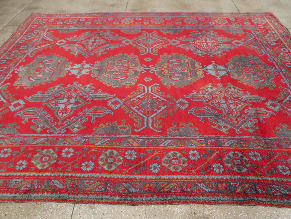 Antique Turkish Oushak Carpet Room Size Carpet, No.29128 - Gsblank