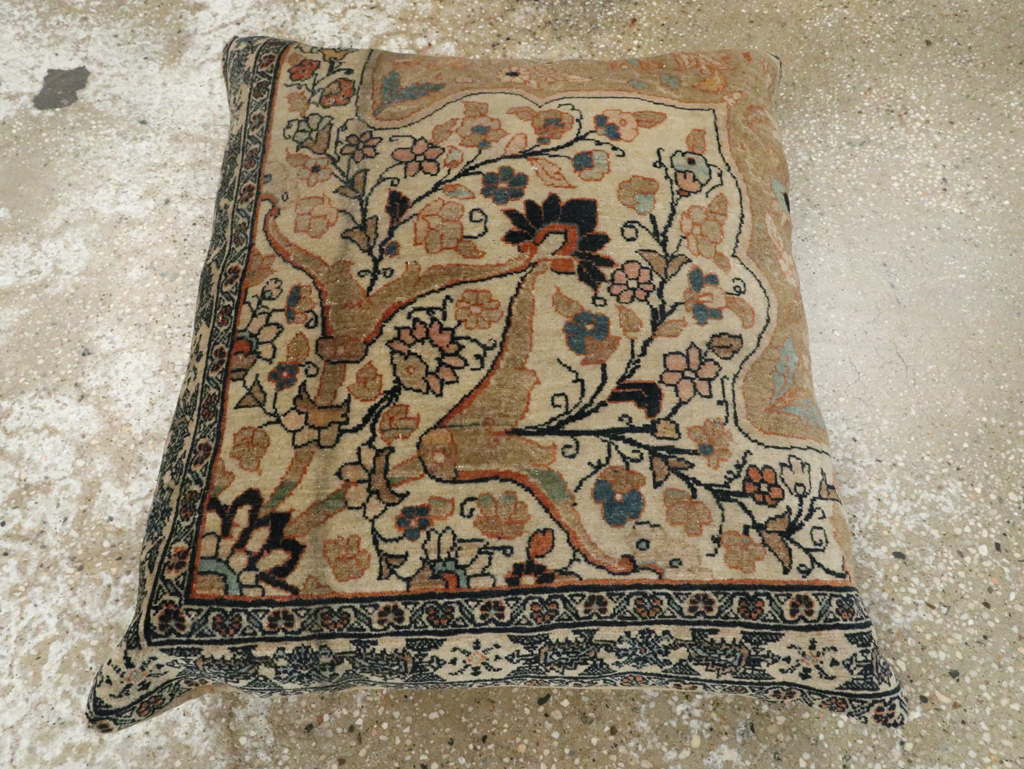 Antique Persian Tabriz Haji Jalili Pillow, No.29139 - Gsblank